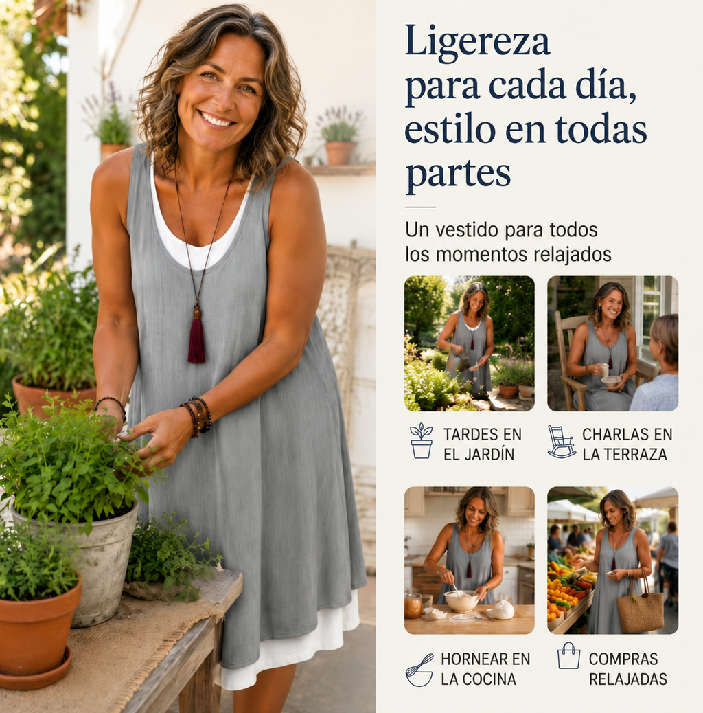 ✨¡Nuevo! Vestido veraniego de capas sin tirantes -   ¡Ahorra un 50% ahora!