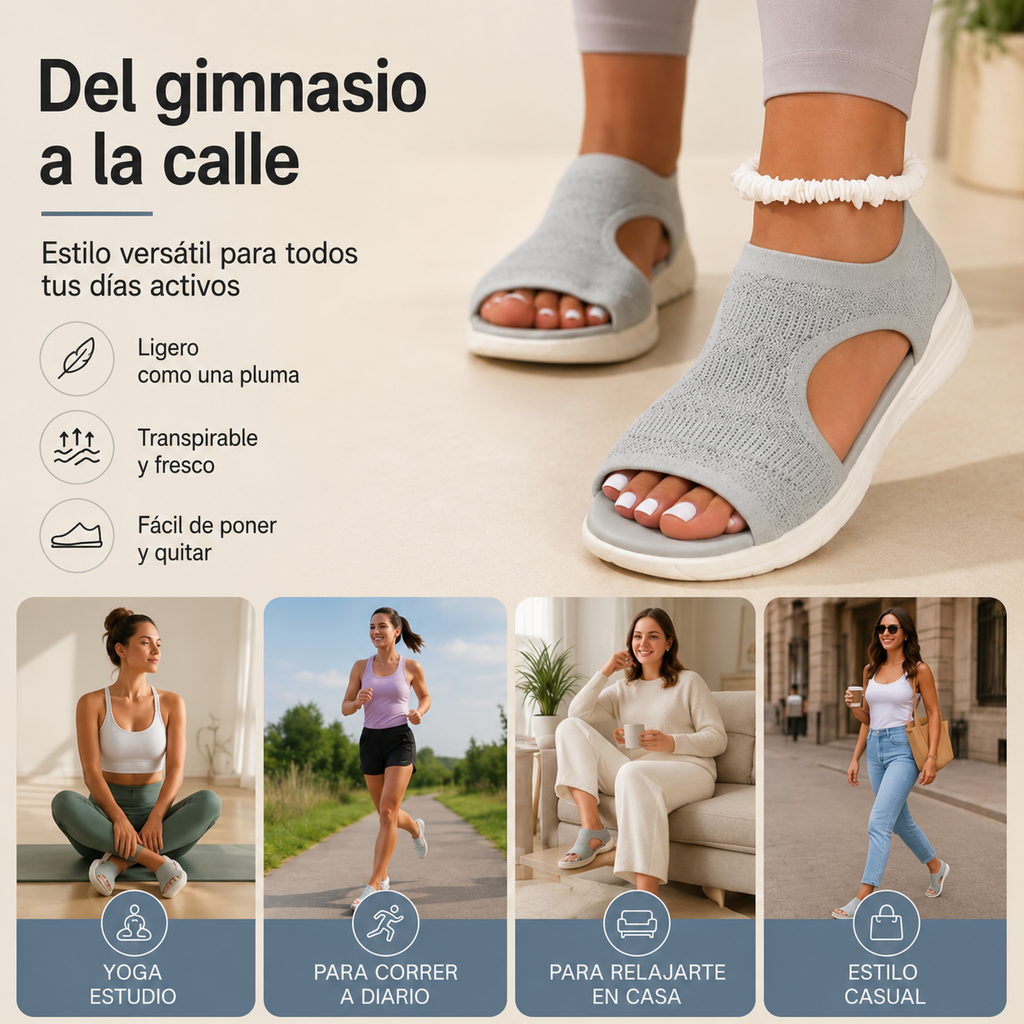 🌺  Sandalias planas, cómodas, transpirables y de punta abierta para mujer en verano.
