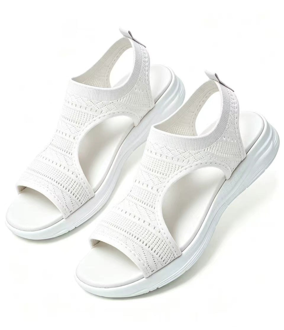 🌺  Sandalias planas, cómodas, transpirables y de punta abierta para mujer en verano.