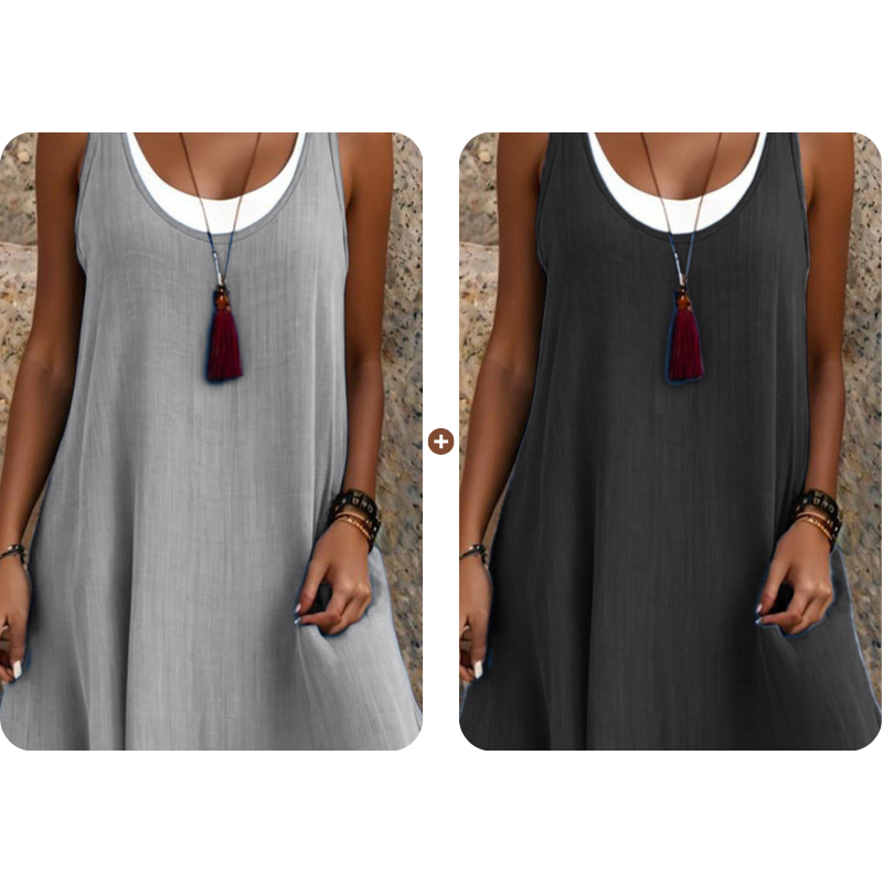 ✨¡Nuevo! Vestido veraniego de capas sin tirantes -   ¡Ahorra un 50% ahora!