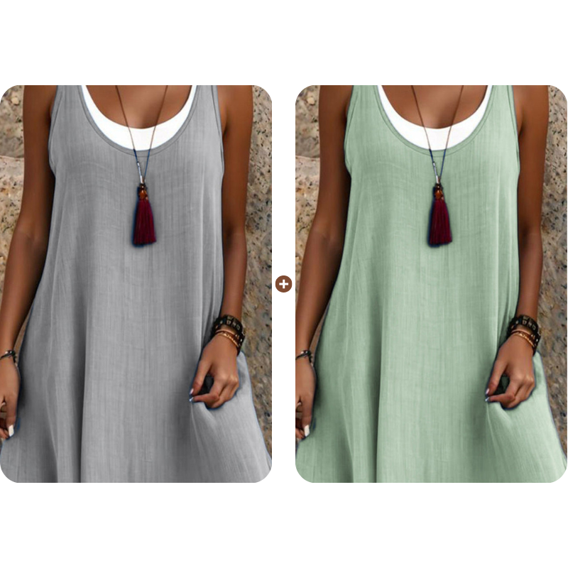 ✨¡Nuevo! Vestido veraniego de capas sin tirantes -   ¡Ahorra un 50% ahora!