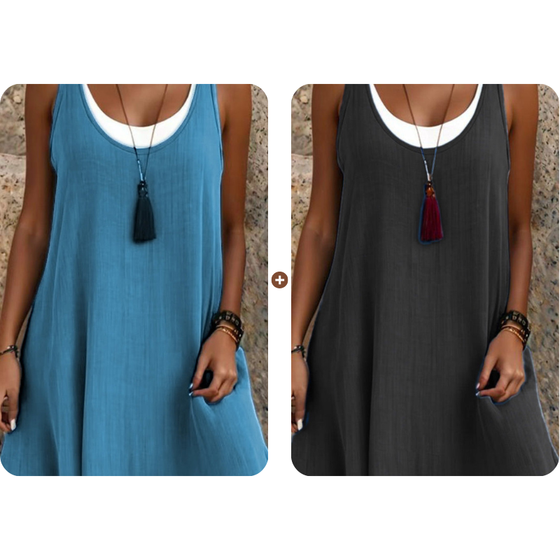 ✨¡Nuevo! Vestido veraniego de capas sin tirantes -   ¡Ahorra un 50% ahora!