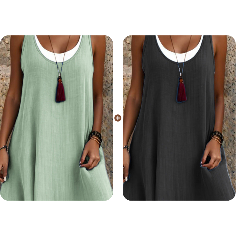 ✨¡Nuevo! Vestido veraniego de capas sin tirantes -   ¡Ahorra un 50% ahora!