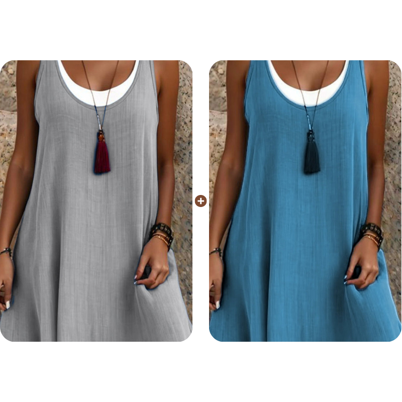 ✨¡Nuevo! Vestido veraniego de capas sin tirantes -   ¡Ahorra un 50% ahora!