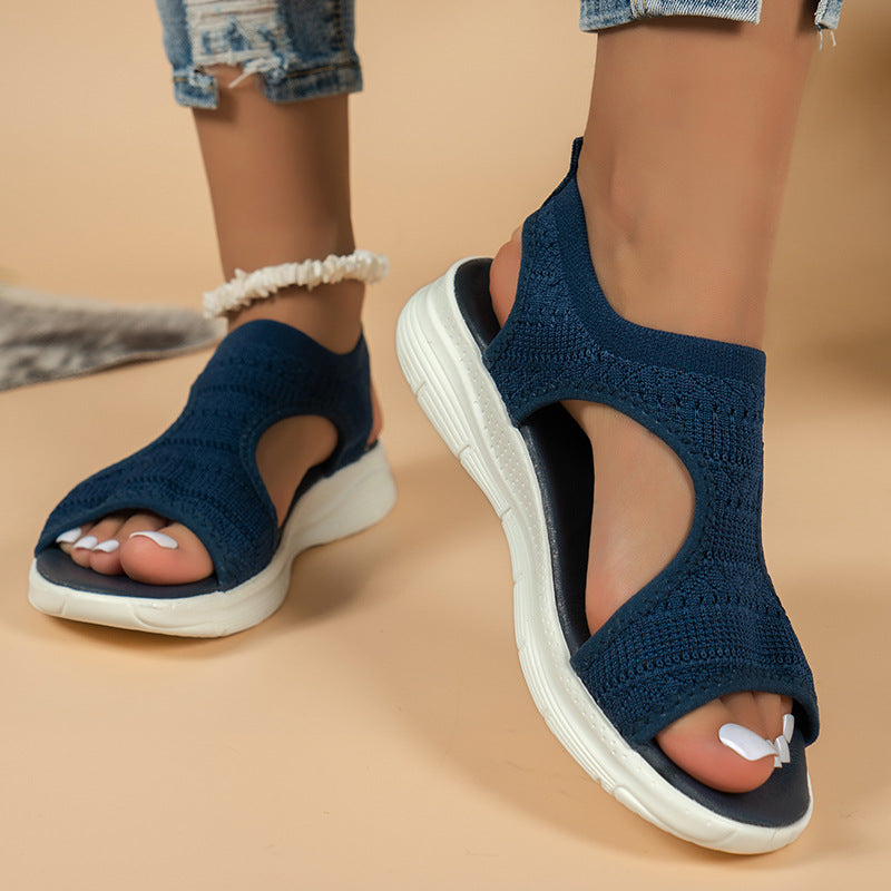🌺  Sandalias planas, cómodas, transpirables y de punta abierta para mujer en verano.