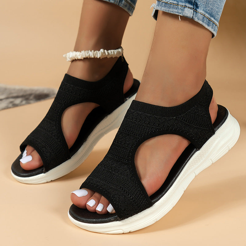 🌺  Sandalias planas, cómodas, transpirables y de punta abierta para mujer en verano.