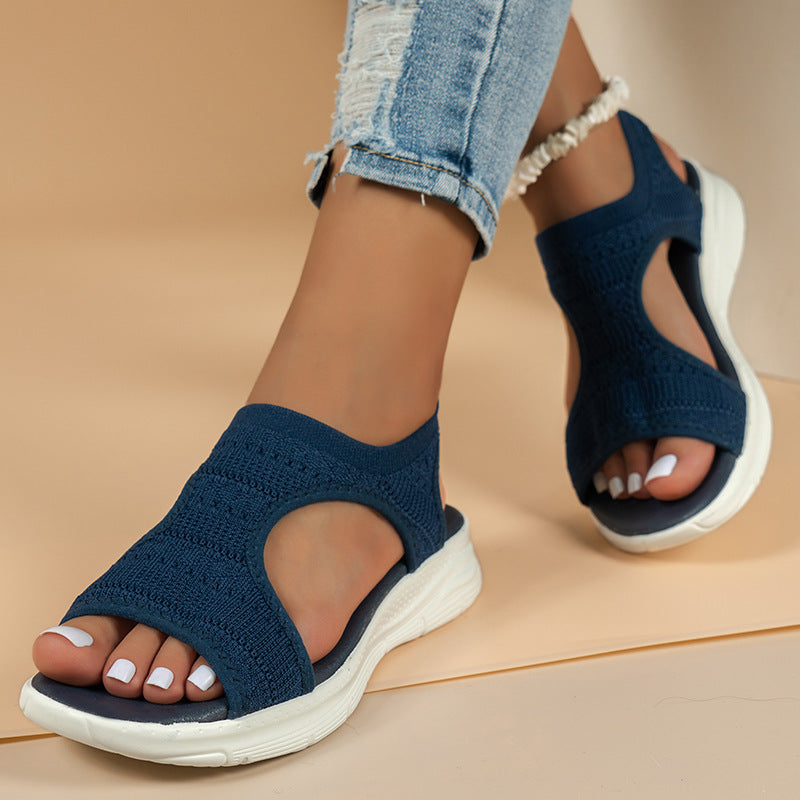 🌺  Sandalias planas, cómodas, transpirables y de punta abierta para mujer en verano.