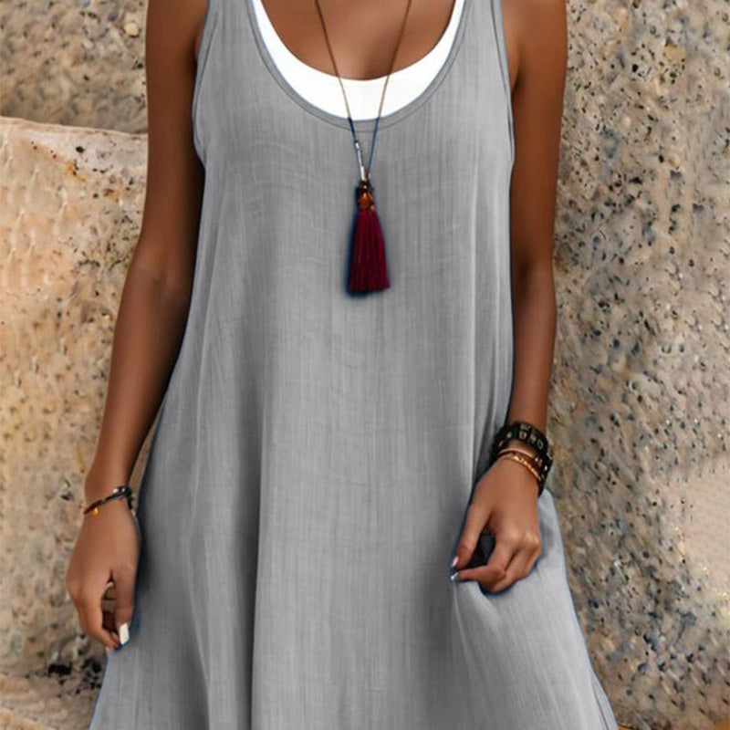 ✨¡Nuevo! Vestido veraniego de capas sin tirantes -   ¡Ahorra un 50% ahora!